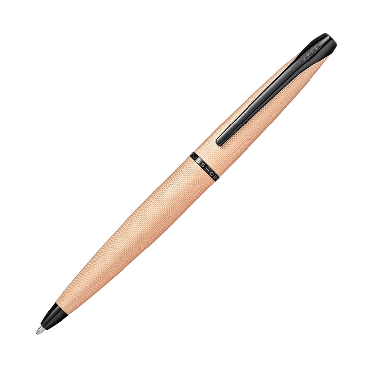Cross ATX Ballpoint Pen in Brushed Rose Gold PVD with Etched Diamond Pattern Pen