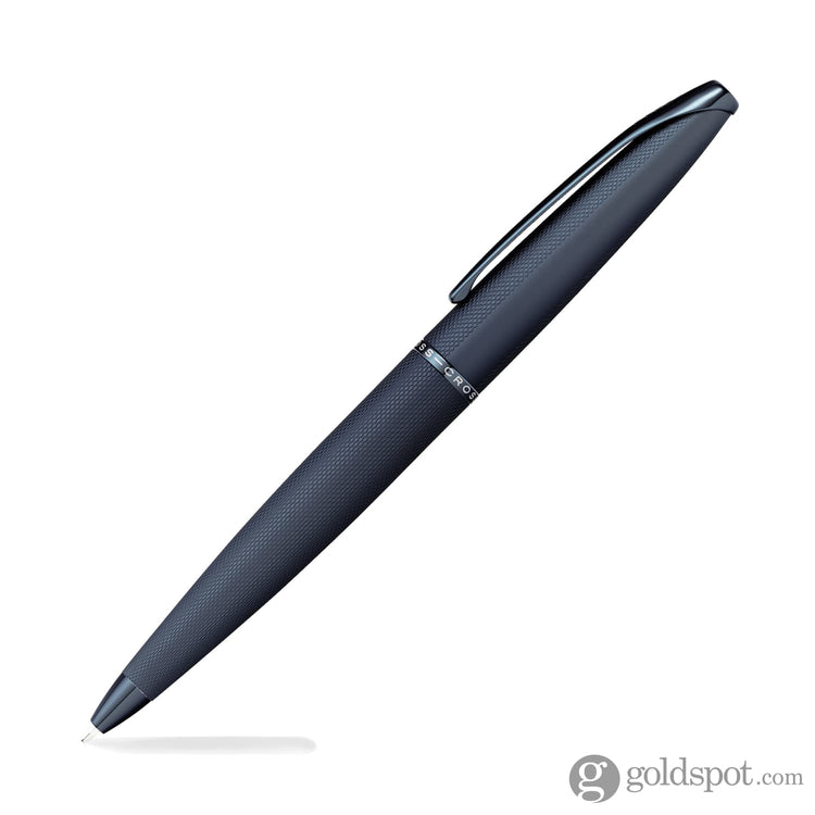 Cross ATX Ballpoint Pen in Sandblasted Dark Blue PVD with Etched Diamond Pattern Ballpoint Pen