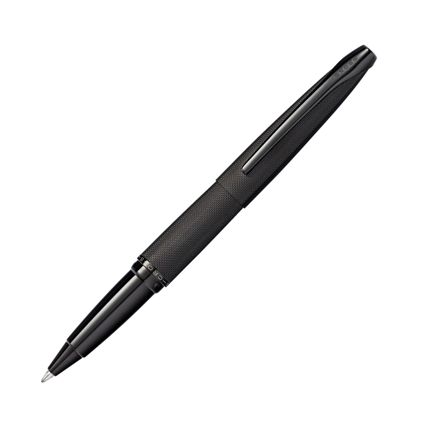 Cross ATX Rollerball Pen in Brushed Black PVD with Etched Diamond Pattern Pen