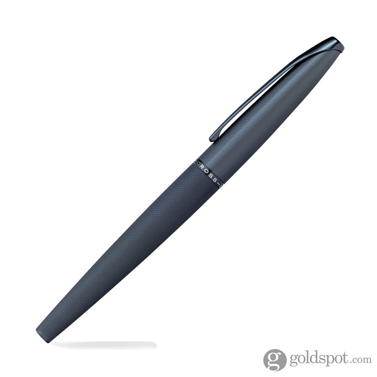 Cross ATX Rollerball Pen in Sandblasted Dark Blue PVD with Etched Diamond Pattern Rollerball Pen