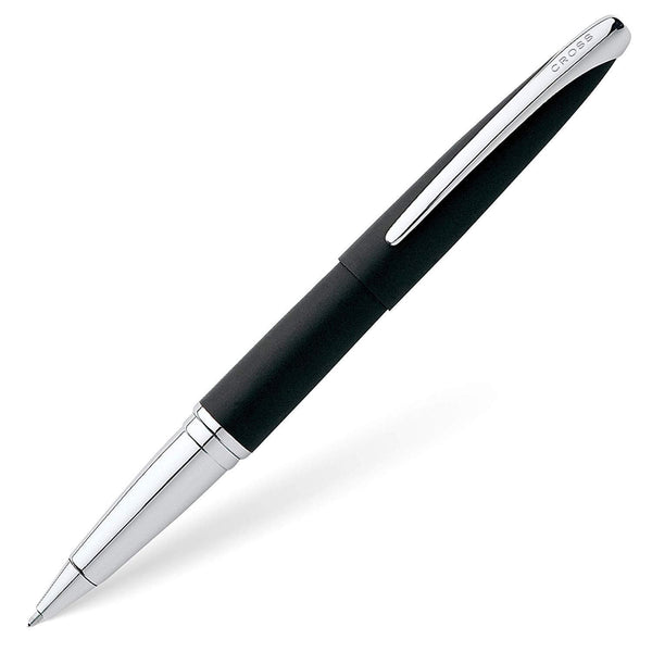 Cross ATX Basalt Black Selectip Rollerball Pen in Black with Chrome Trim Rollerball Pen