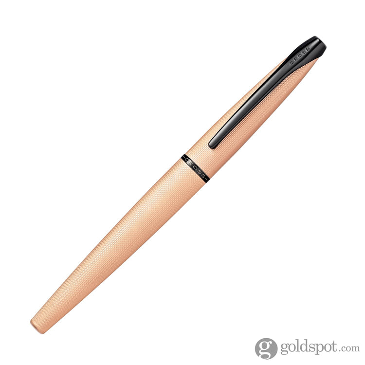 Cross ATX Selectip Rollerball Pen in Brushed Rose Gold PVD with Etched Diamond Pattern Pen