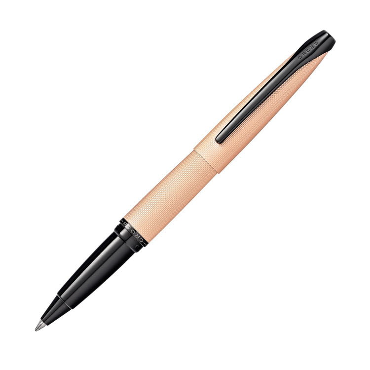 Cross ATX Selectip Rollerball Pen in Brushed Rose Gold PVD with Etched Diamond Pattern Pen