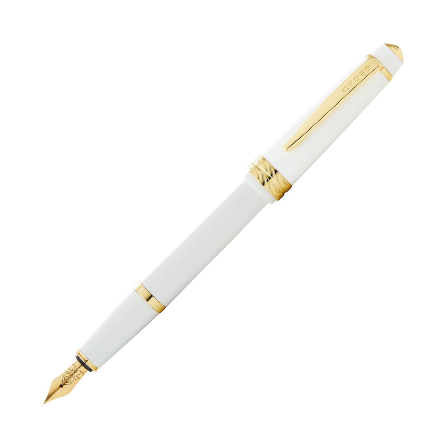 Cross Bailey Light Fountain Pen in Glossy White Resin with Gold Trim Fountain Pen