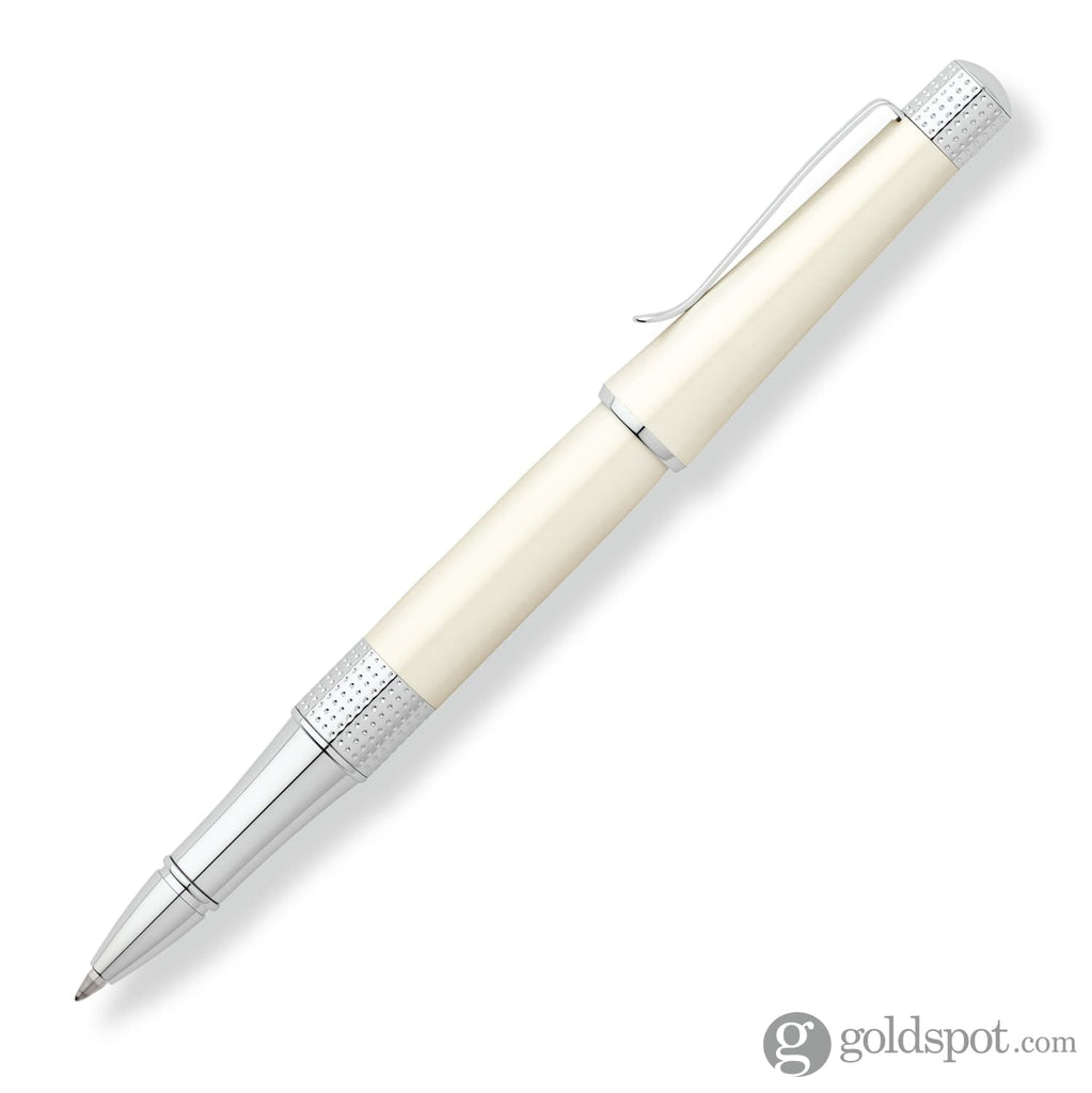 Cross Beverly Rollerball Pen in Pearlescent White Lacquer Goldspot Pens