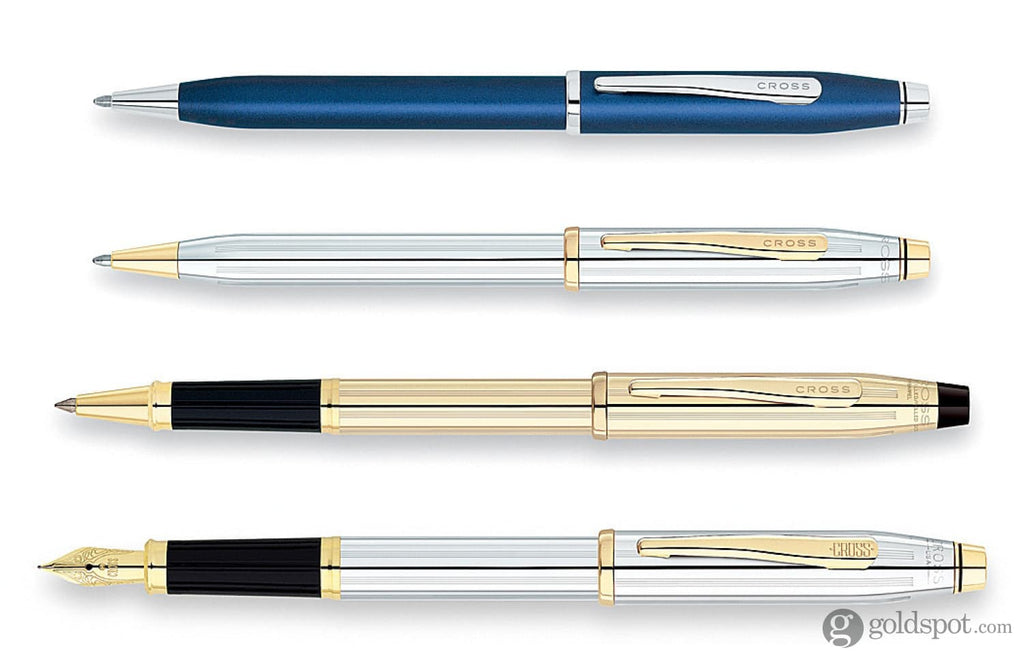 Cross Century II Ballpoint Pen in Medalist Chrome with Gold Trim ...