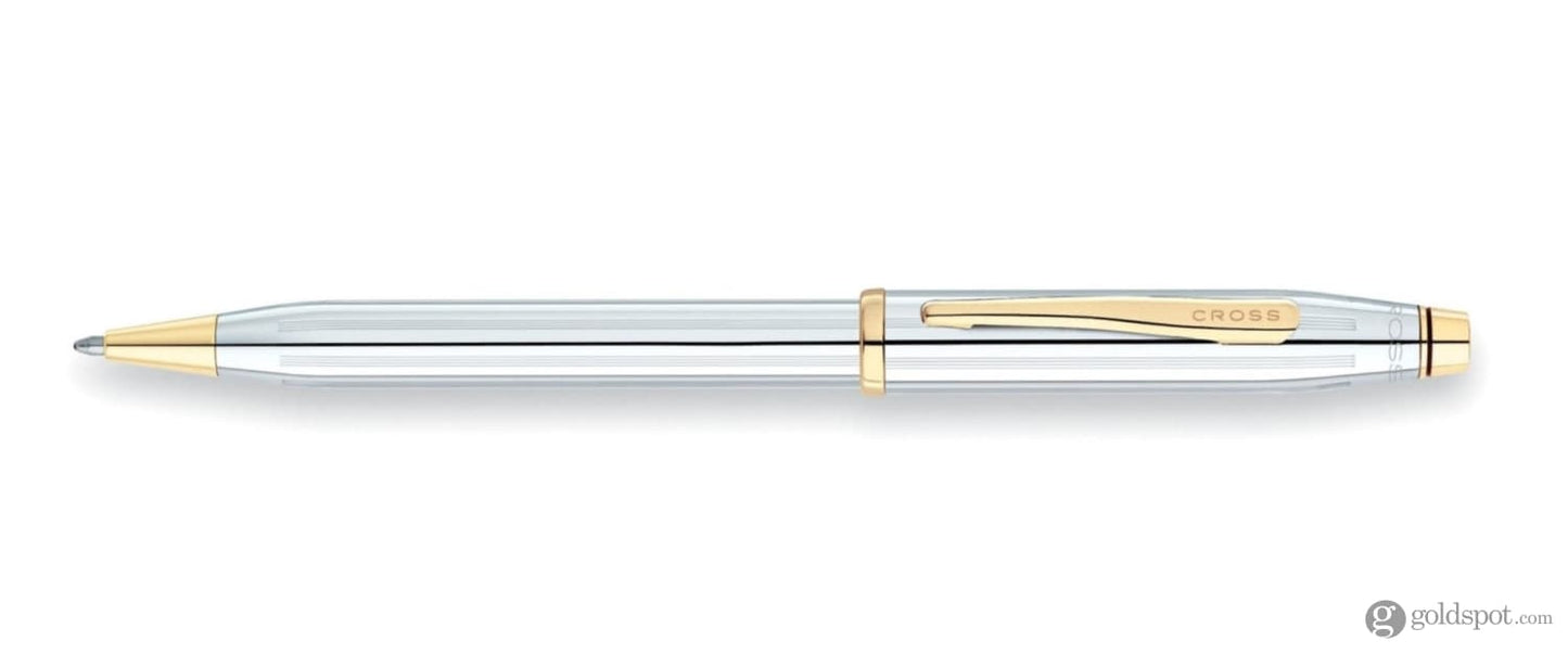 Cross Pen Chrome With Gold Line Cross Century II Ballpoint Pen In