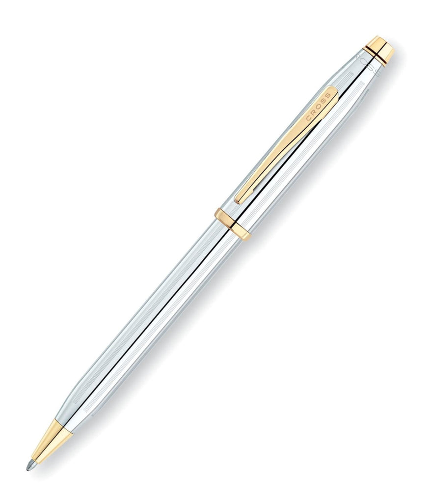 Cross Century II Ballpoint Pen in Medalist Chrome with Gold Trim Ballpoint Pen