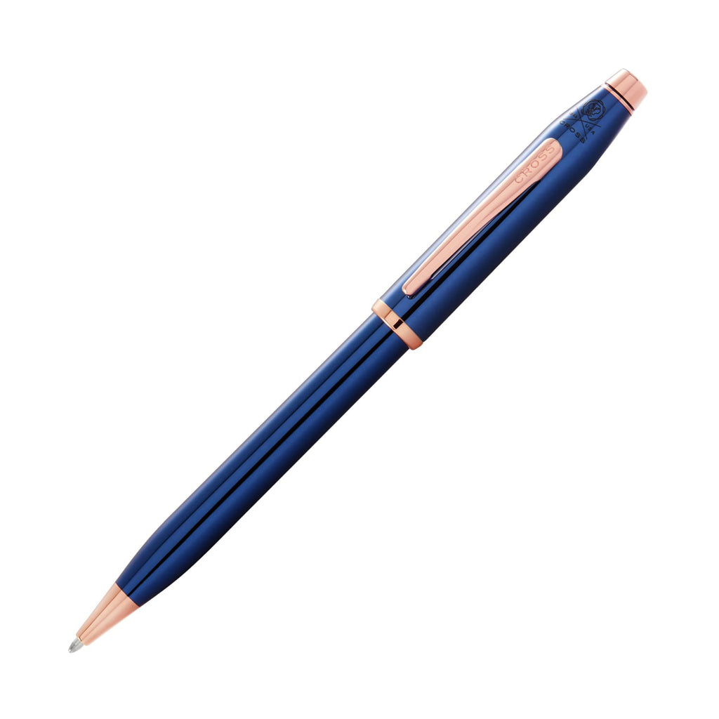 Cross Century II Ballpoint Pen in Translucent Blue with Rose Gold Trim Ballpoint Pen