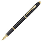 Cross Century II Fountain Pen in Black Lacquer 23K Gold Trim & Nib - Medium Point Fountain Pen