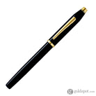 Cross Century II Fountain Pen in Black Lacquer 23K Gold Trim & Nib - Medium Point Fountain Pen