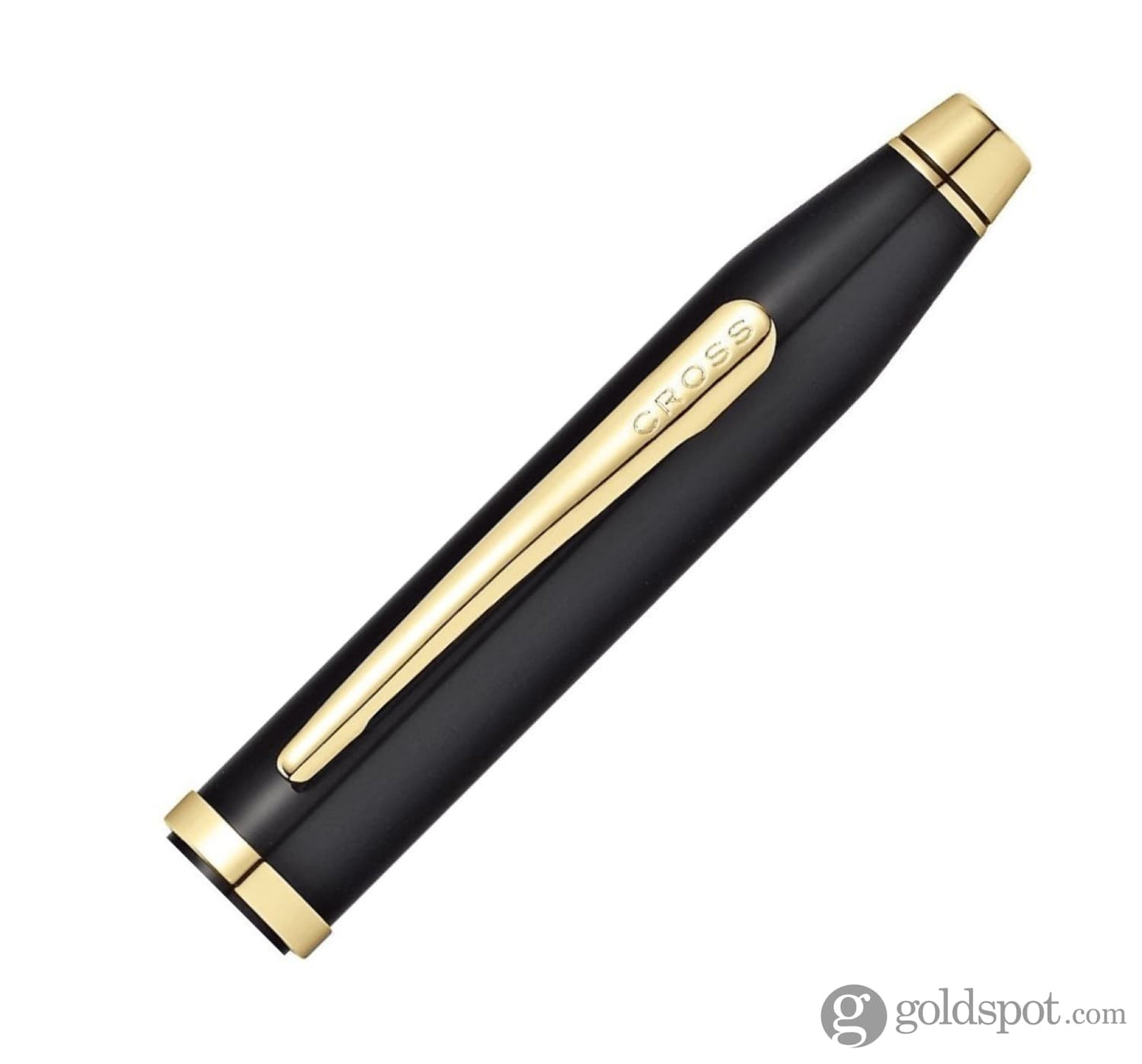 Cross Century II Fountain Pen in Black Lacquer 23K Gold Trim & Nib - Medium Point Fountain Pen