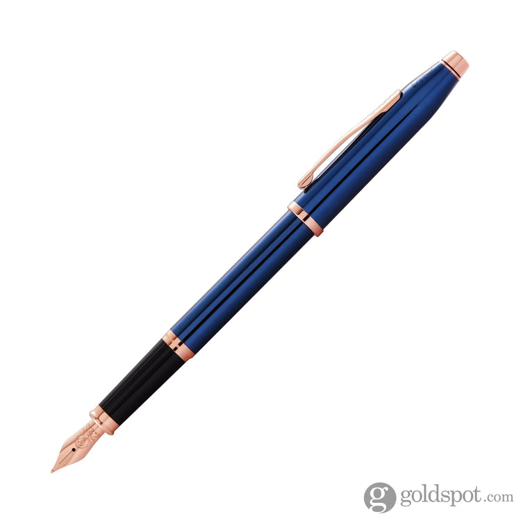 Cross Century II Fountain Pen in Translucent Blue Lacquer with Rose Gold Trim Fountain Pen