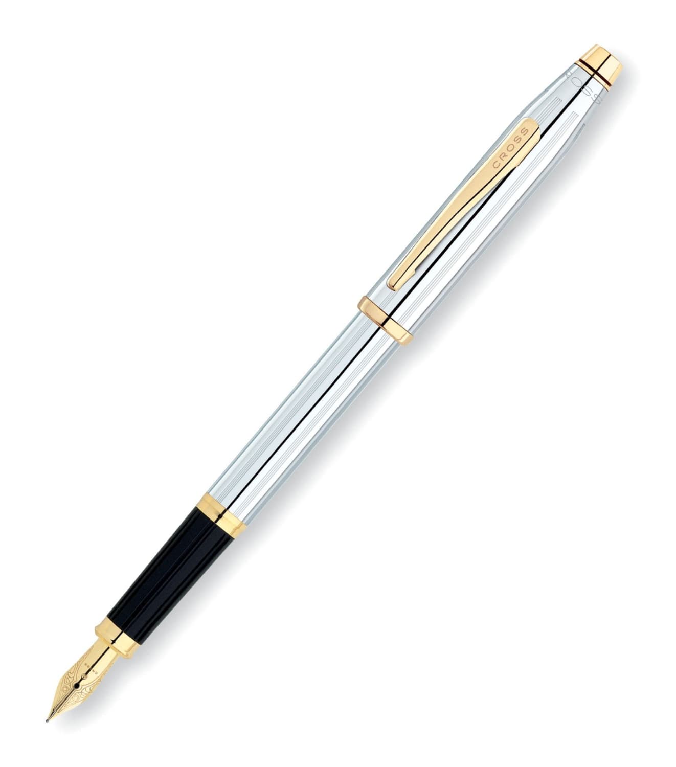 Cross Century II Medalist Fountain Pen in Chrome with Gold Trim Fountain Pen
