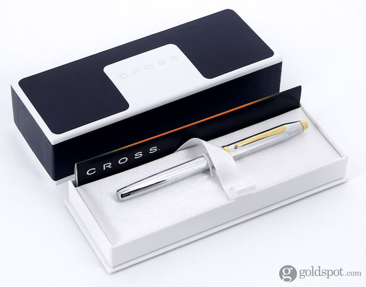 Cross Century II Medalist Selectip Rollerball Pen in Chrome with Gold Trim Rollerball Pen