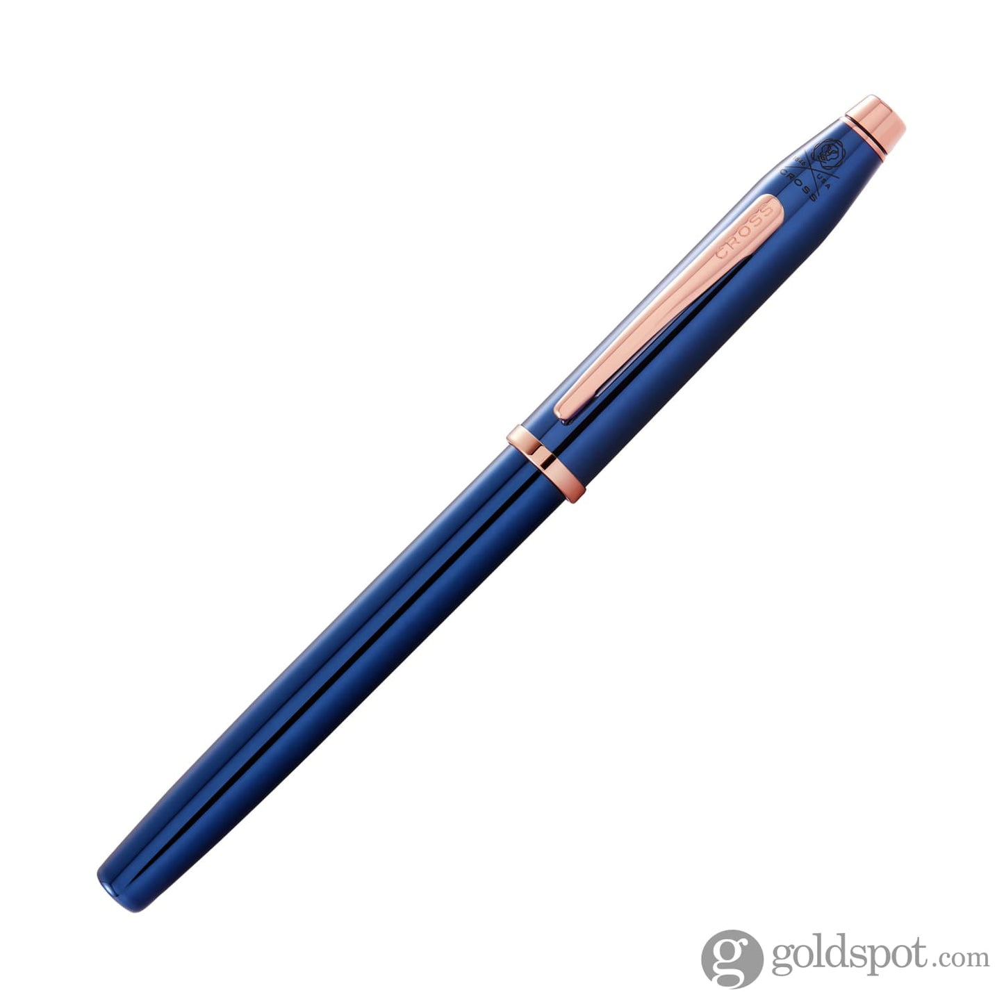Cross Century II Selectip Rollerball Pen in Translucent Blue Lacquer with Rose Gold Trim Rollerball Pen