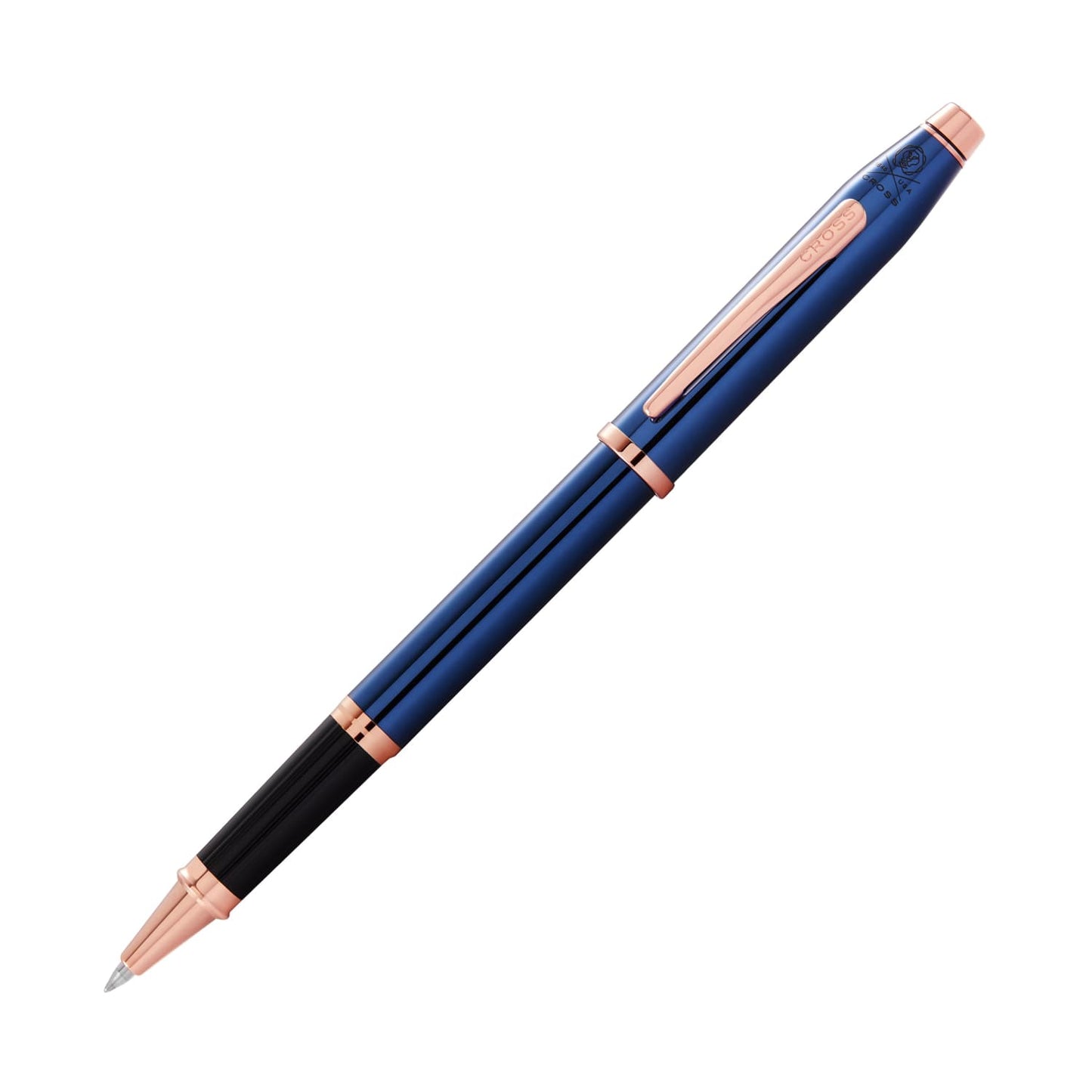 Cross Century II Selectip Rollerball Pen in Translucent Blue Lacquer with Rose Gold Trim Rollerball Pen