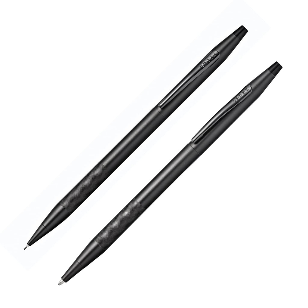 Cross Classic Century Ballpoint Pen & 0.7mm Mechanical Pencil Set in Black PVD with Micro Knurl Grip Gift Set