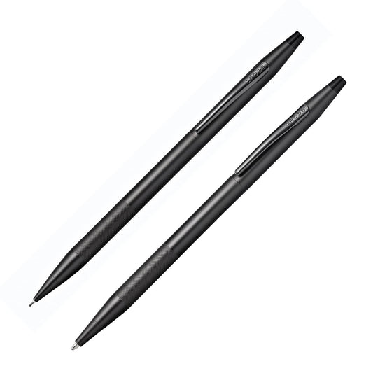 Cross Classic Century Ballpoint Pen & 0.7mm Mechanical Pencil Set in Black PVD with Micro Knurl Grip