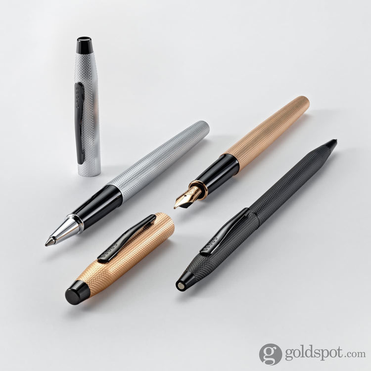 Cross Classic Century Ballpoint Pen in Brushed Black PVD with Diamond Engraving Pen