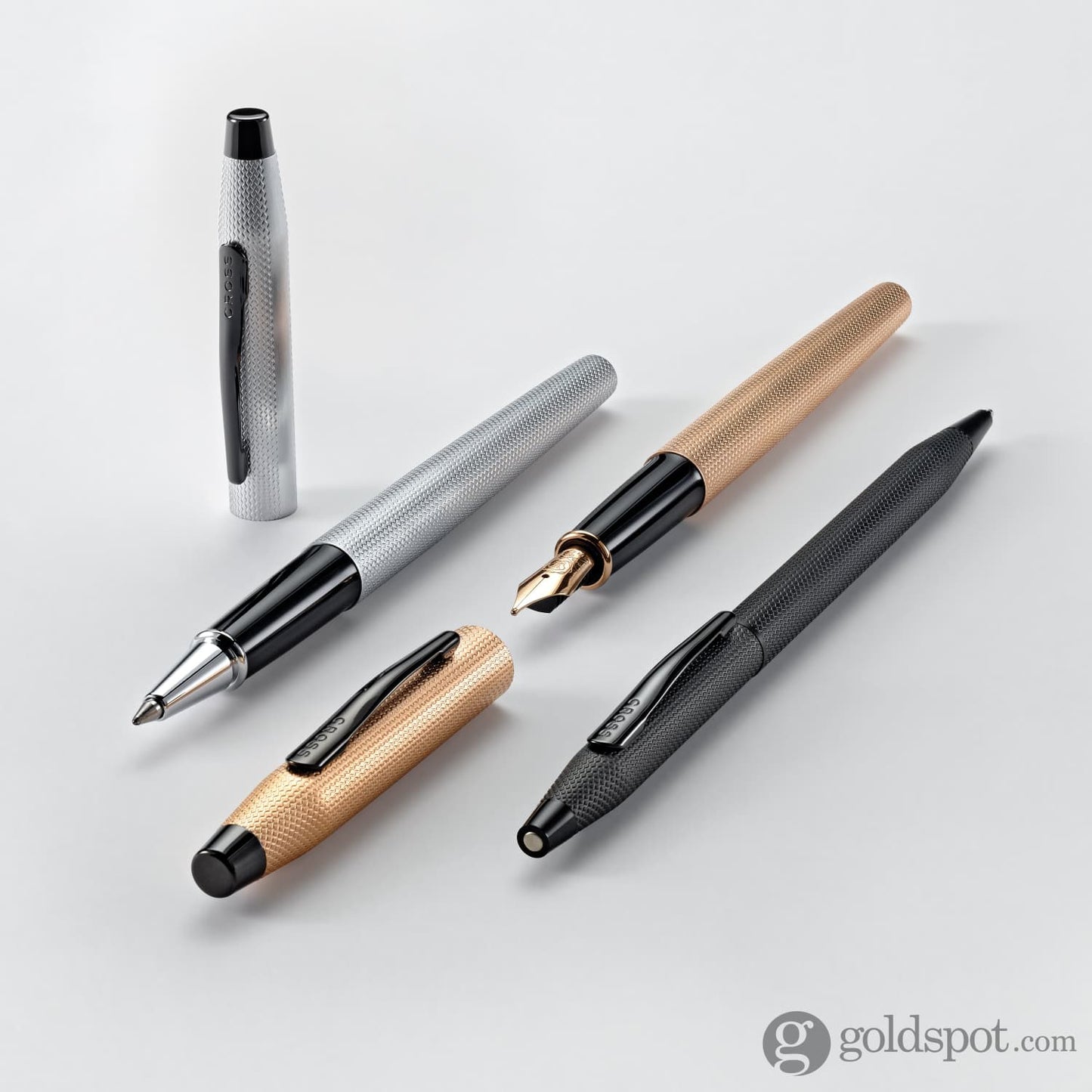 Cross Classic Century Fountain Pen in Brushed Black PVD with Diamond Engraving Fountain Pen