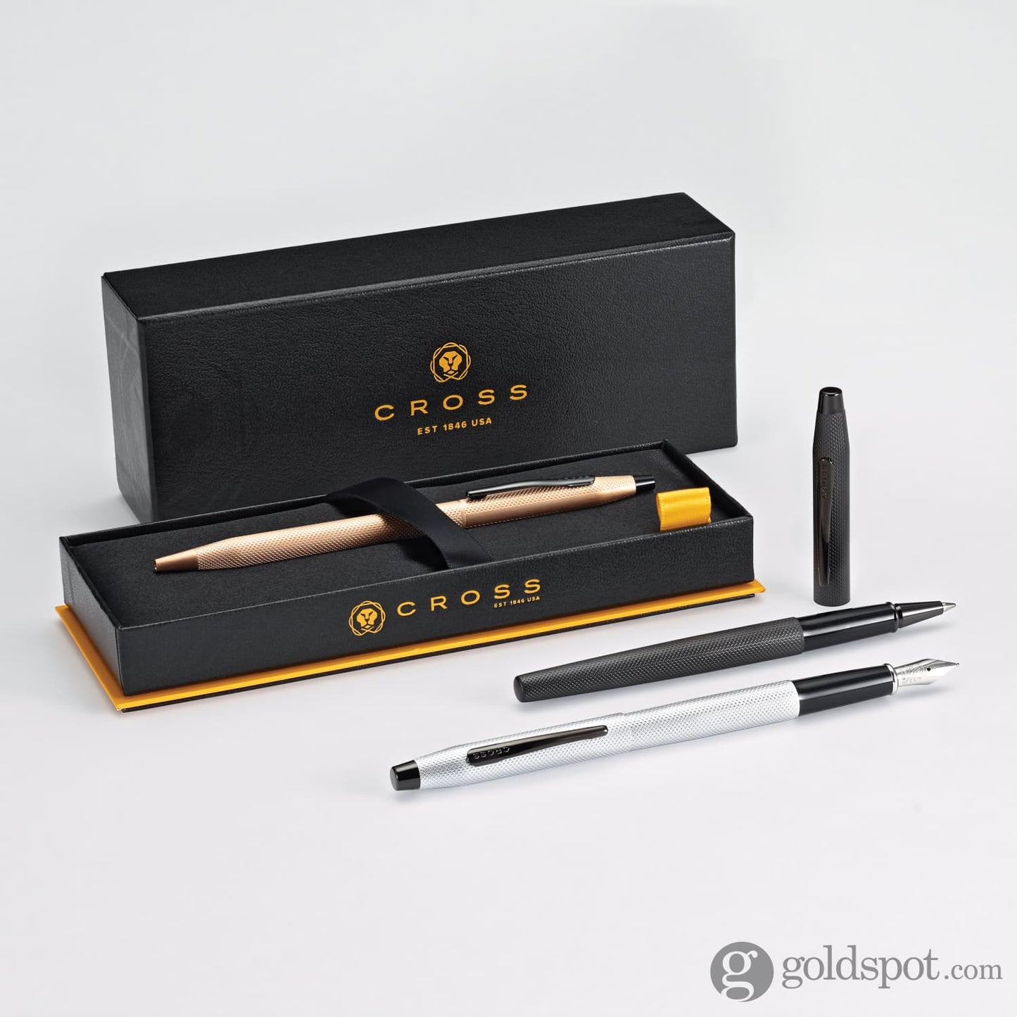 Cross Classic Century Fountain Pen in Brushed Black PVD with Diamond Engraving Fountain Pen