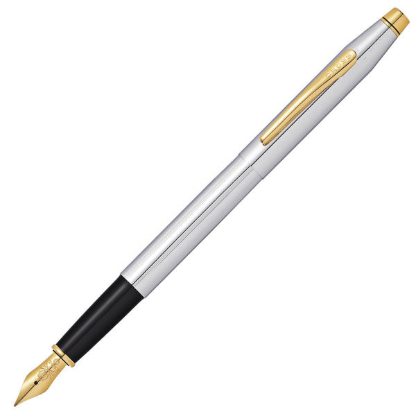 Cross Classic Century Medalist Fountain Pen in Chrome with Gold Trim Fountain Pen