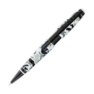 Cross Edge Capless Rollerball Pen in Black and White Camo with Black PVD Trim
