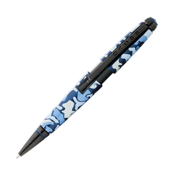 Cross Edge Capless Rollerball Pen in Blue Camo with Black PVD Trim Rollerball Pen