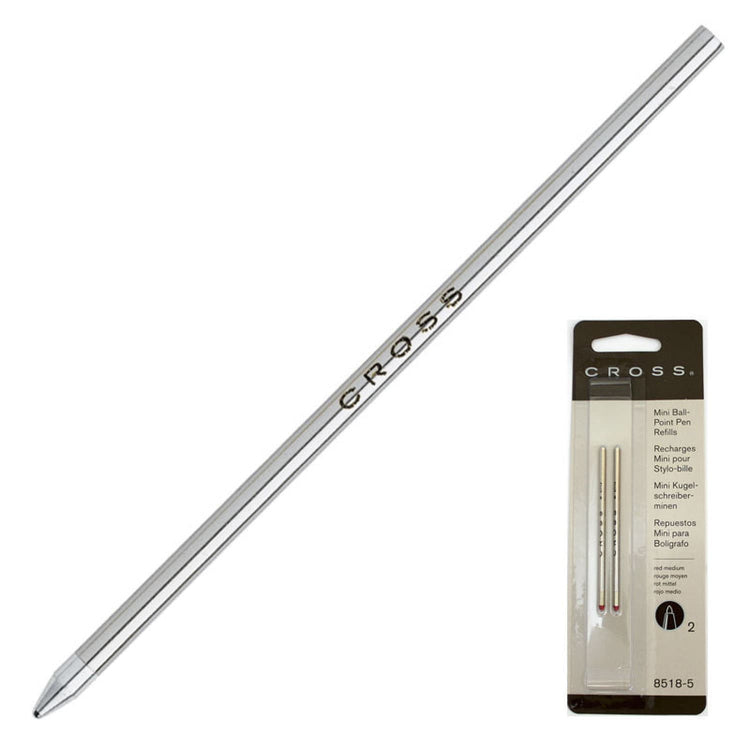 Cross Mini Ballpoint Pen Refill in Red - Medium Point Ballpoint Pen Refill