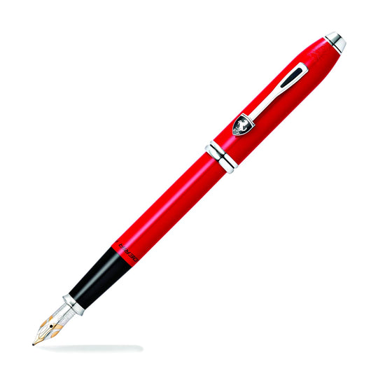 Cross Scuderia Ferrari Townsend Fountain Pen in Glossy Rosso Corsa Red Lacquer - 18K Gold Fine Point