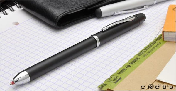 Cross Tech 3+ Multi Functional Pen in Satin Black with Chrome Trim Multi-Function Pen