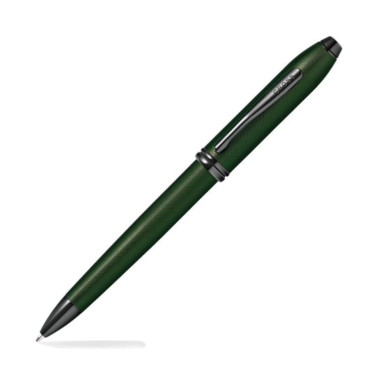 Cross Townsend Ballpoint Pen in Green PVD Micro Knurl