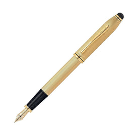 Cross Townsend Fountain Pen Brushed 23K Gold Plated - 18K Rhodium Medium Point