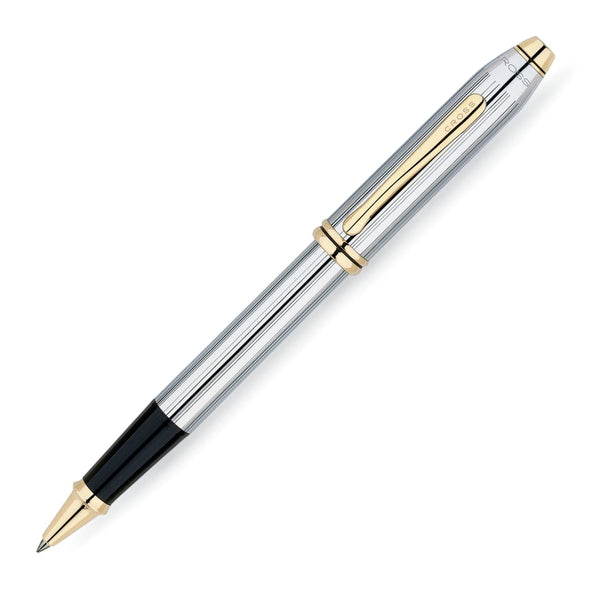 Cross Townsend Rollerball Pen in Medalist Chrome with 24K Gold Trim