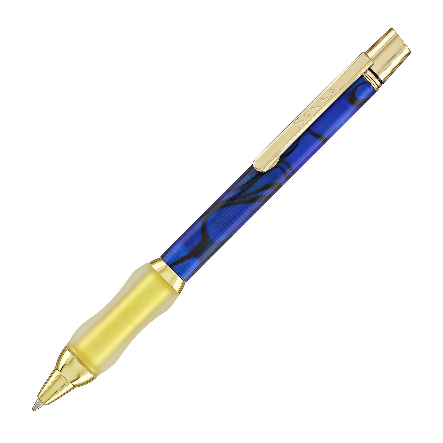 Sensa Metro Gold Ballpoint Pen in Lapis Blue Swirl Ballpoint Pens