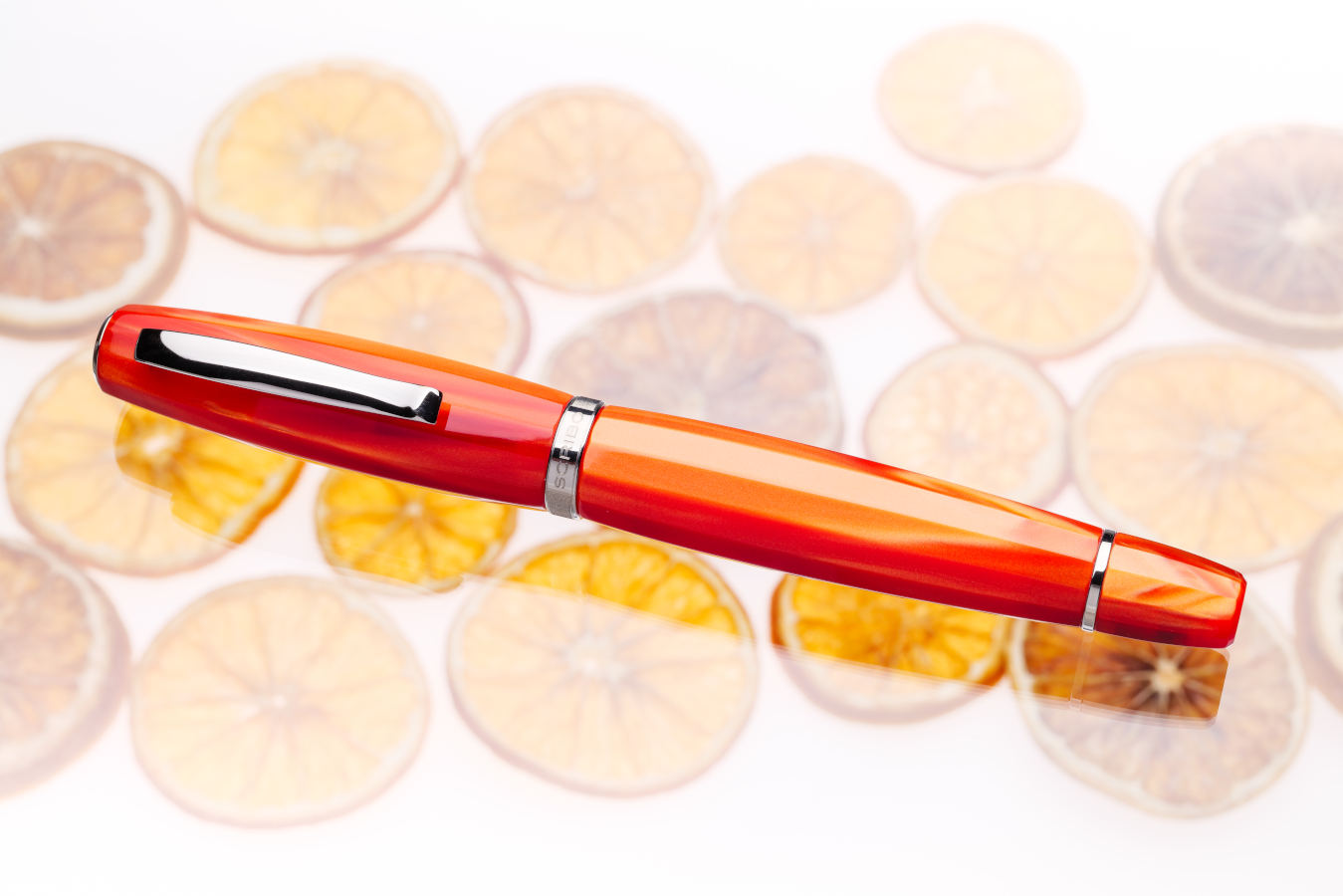 Scribo Feel Fountain Pen in Arancia with Platinum Trim Fountain Pen