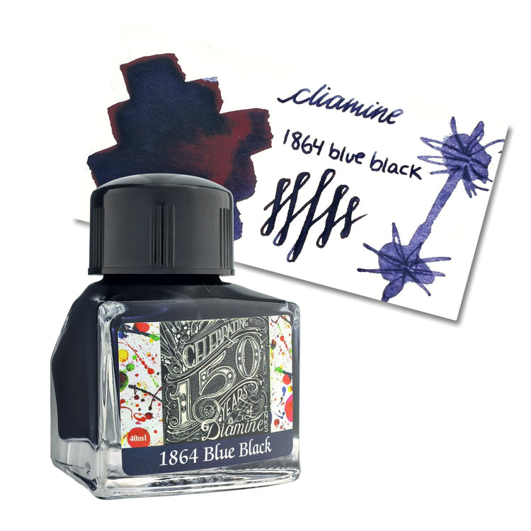 Diamine 150th Anniversary Bottled Ink in 1864 Blue Black - 40 mL Bottled Ink