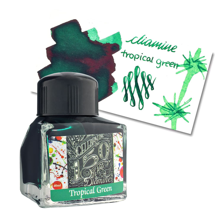 Diamine 150th Anniversary Bottled Ink in Tropical Green - 40 mL Bottled Ink