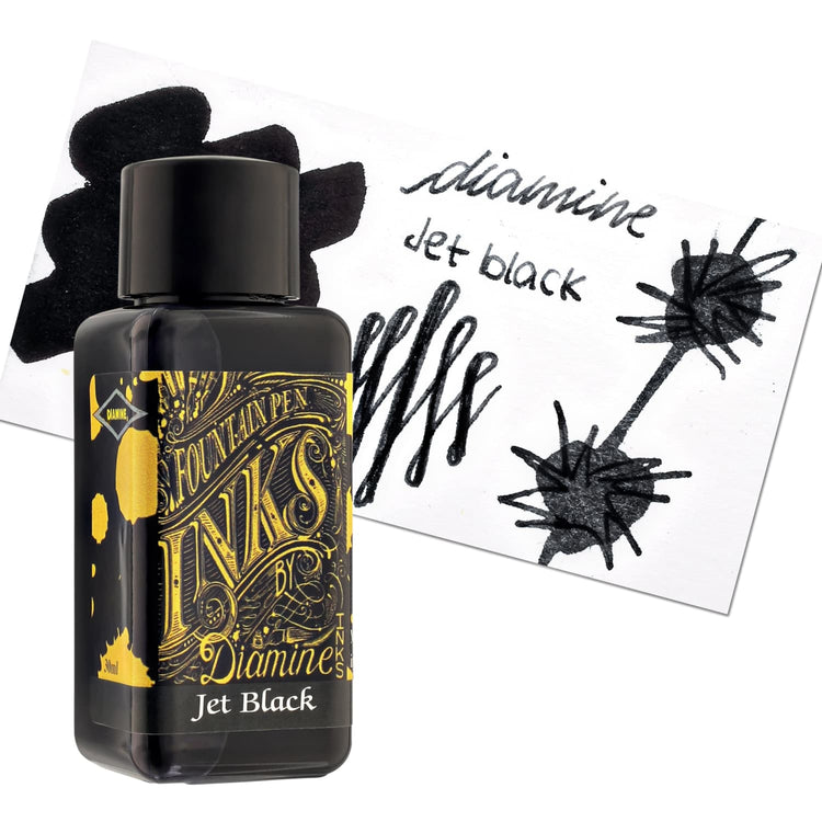 Diamine Bottled Ink and Cartridges in Jet Black Bottled Ink