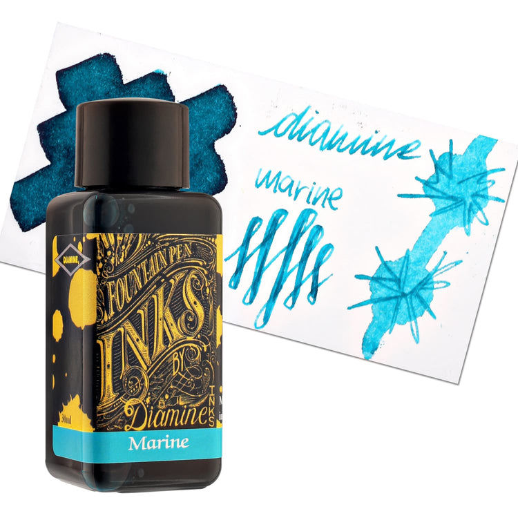 Diamine Bottled Ink and Cartridges in Marine Bottled Ink