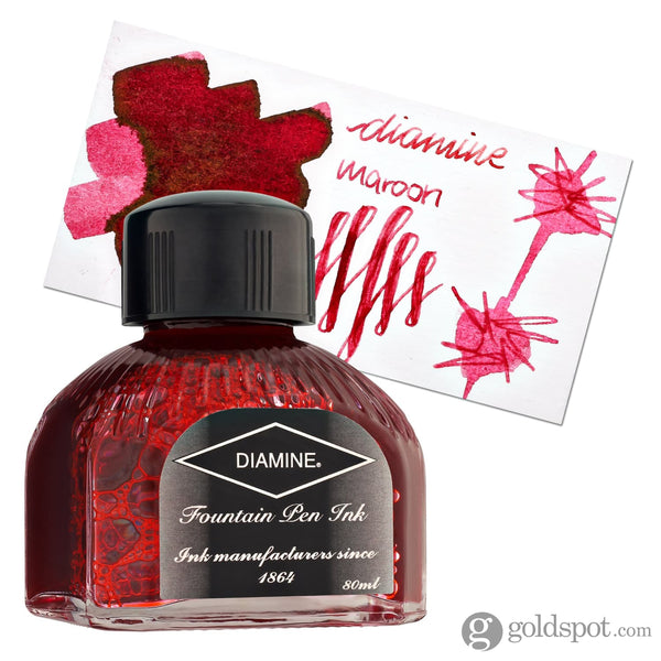 Diamine Bottled Ink and Cartridges in Maroon Pink 80ml Bottled Ink