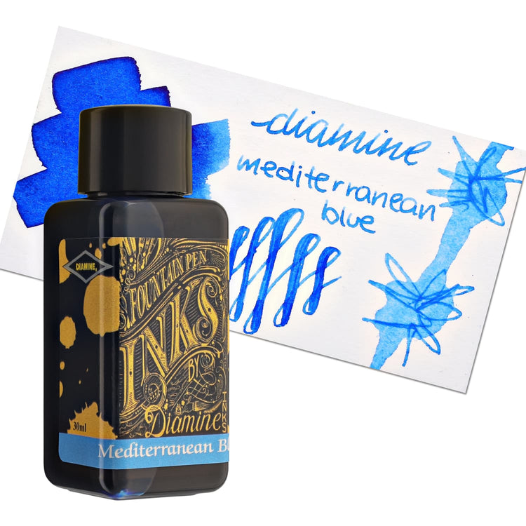 Diamine Bottled Ink and Cartridges in Mediterranean Blue Bottled Ink