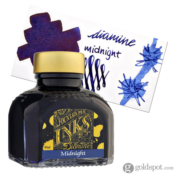 Diamine Bottled Ink and Cartridges in Midnight Blue 80ml Bottled Ink