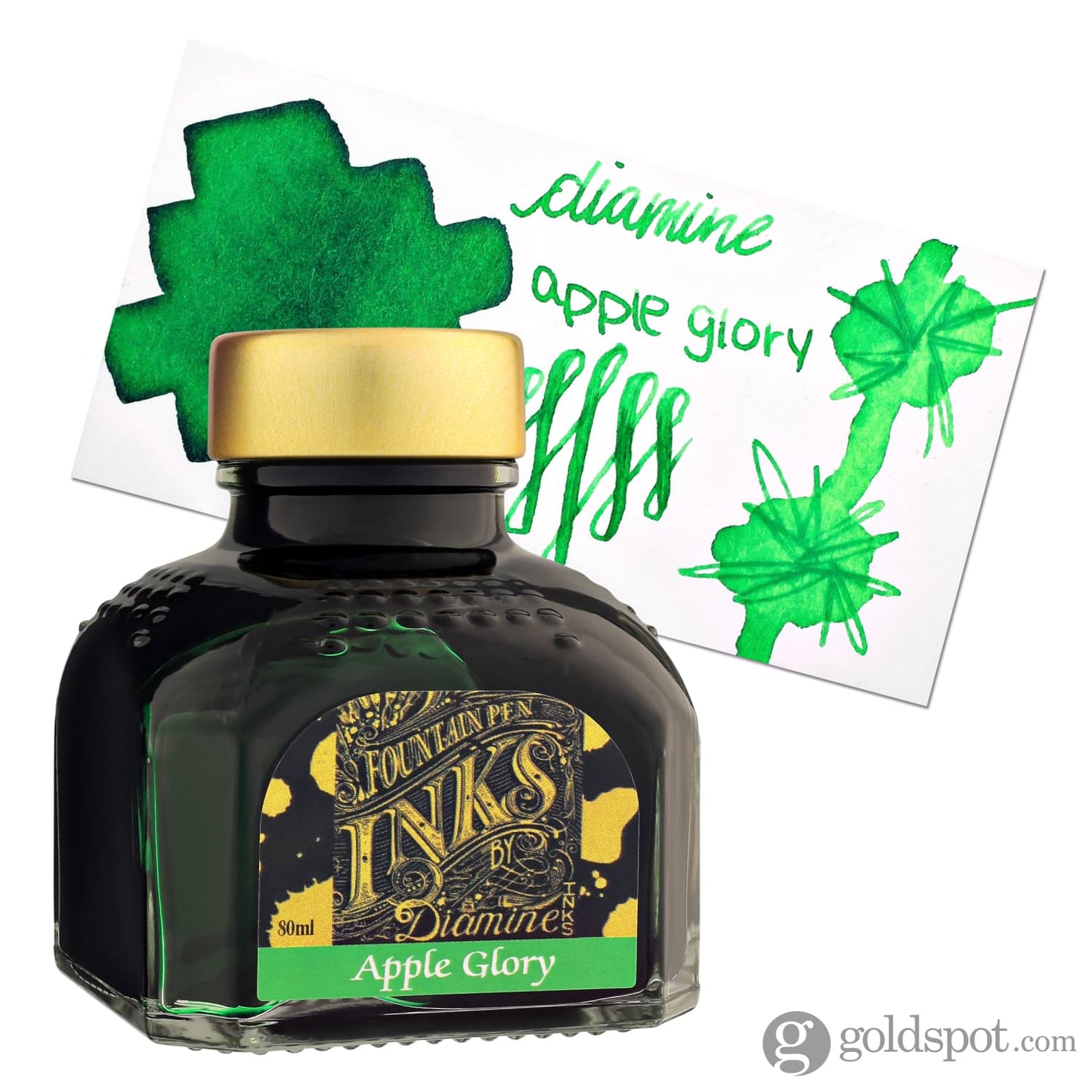 Diamine Bottled Ink in Apple Glory Green 80ml Bottled Ink