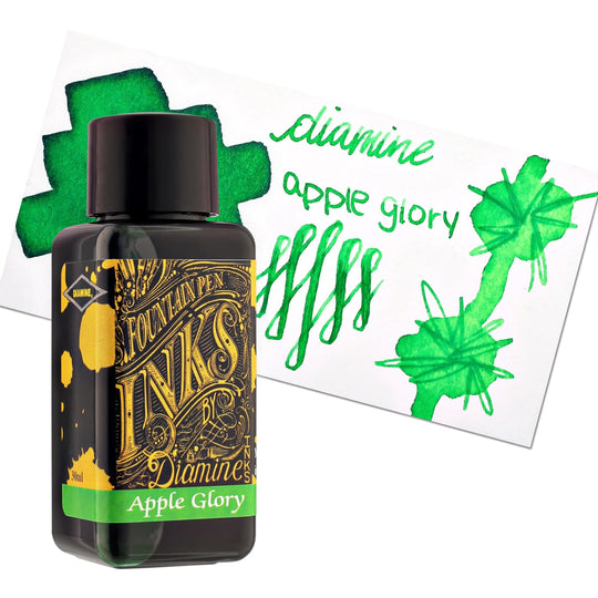 Diamine Bottled Ink in Apple Glory Green