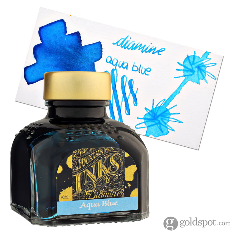 Diamine Bottled Ink in Aqua Blue 80ml Bottled Ink