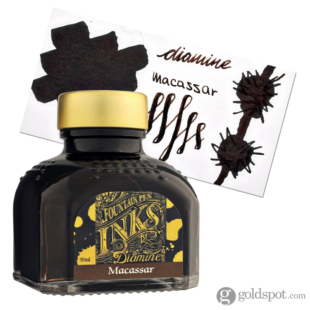 Diamine Bottled Ink in Macassar Brown 80ml Bottled Ink