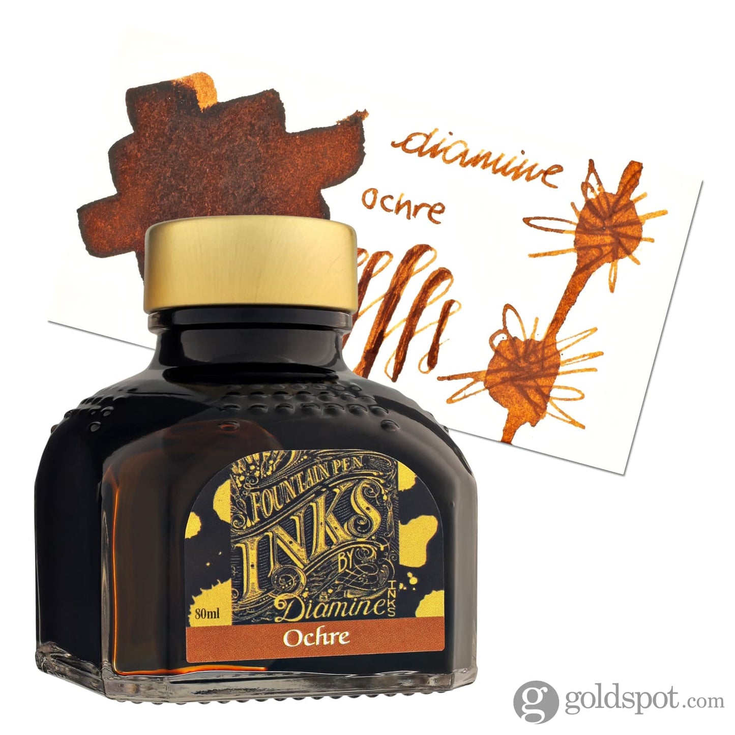 Diamine Bottled Ink in Ochre Brown 80ml Bottled Ink