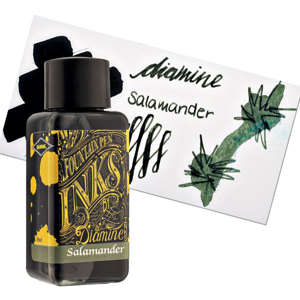 Diamine Bottled Ink in Salamander Green Bottled Ink